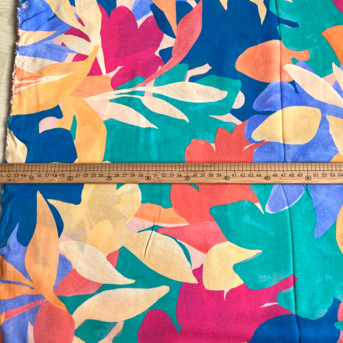 122gsm bright botanical smooth crepe, by metre
