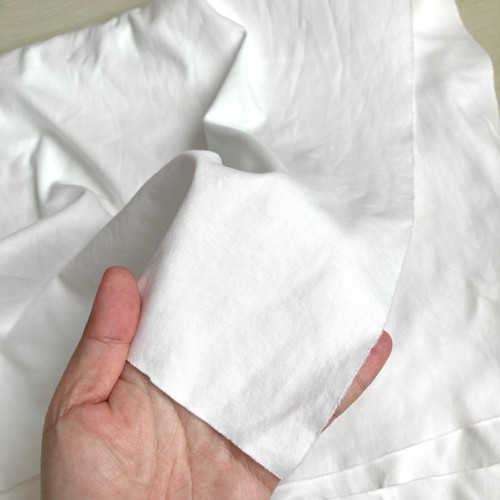 White mercerised cotton interlock 192gsm, by metre