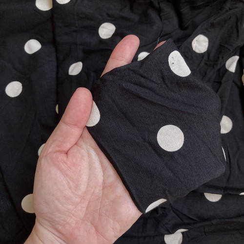 Modal stretch jersey polka dot black 204gsm, by metre Modal stretch jersey polka dot black 204gsm, by metre