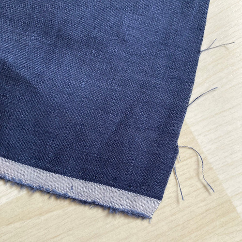 126gsm blue yarn-dyed linen, by metre