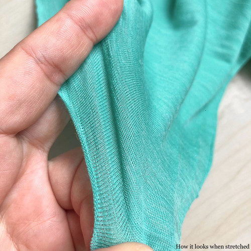 Merino wool stretch jersey turquoise green 134gsm, by metre