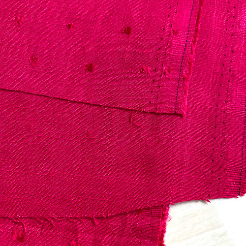 123gsm red swiss dot rayon challis, last 2.1m