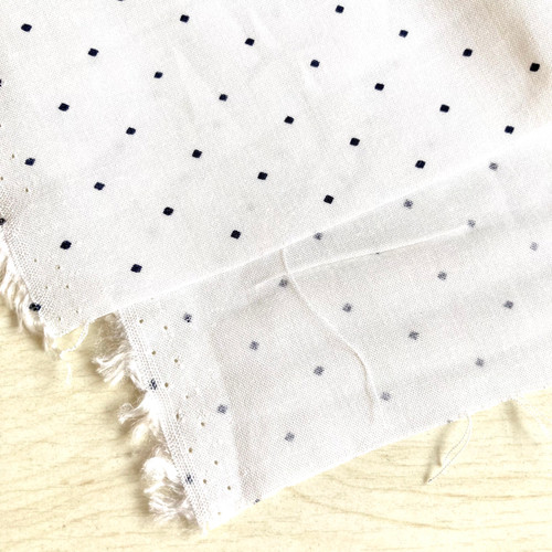 120gsm natural white dot rayon challis, by metre