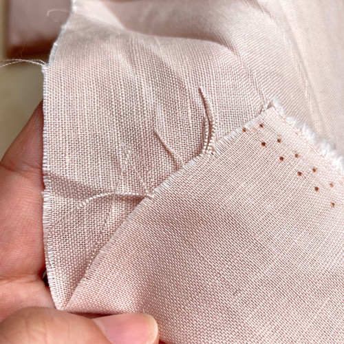 138gsm dusty peach cotton linen, by metre