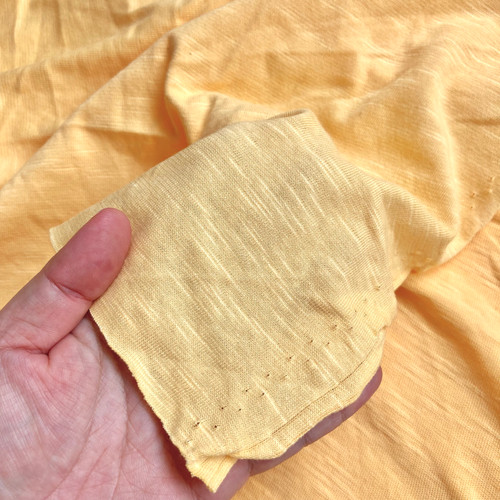 Cotton slub jersey yellow 173gsm, by metre
