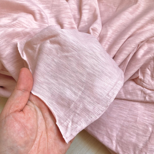 Cotton slub jersey beige pink 118gsm, by metre