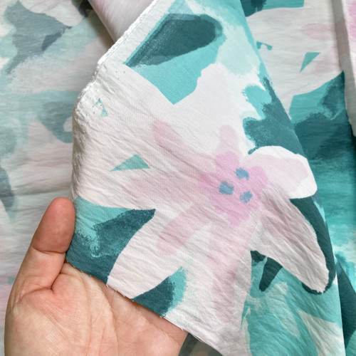 133gsm water lilies viscose polyamide, last 1.2m