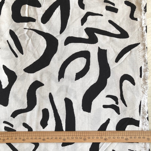 135gsm abstract ecru viscose polyamide, by metre