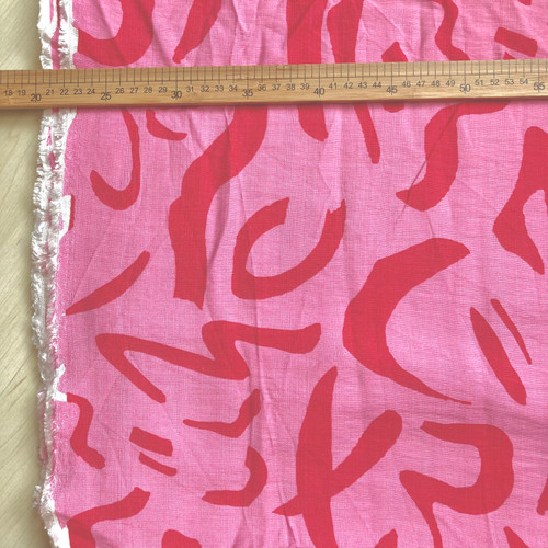 128gsm abstract pink viscose polyamide, by metre
