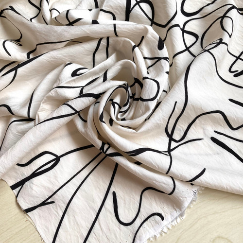 95gsm ivory strokes viscose polyamide, by metre