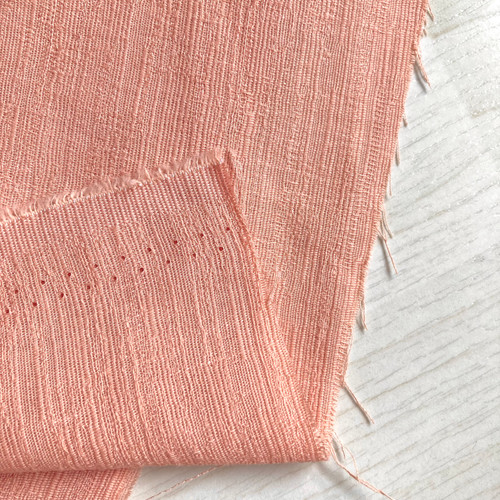 120gsm cantaloupe jacquard cotton linen, by metre