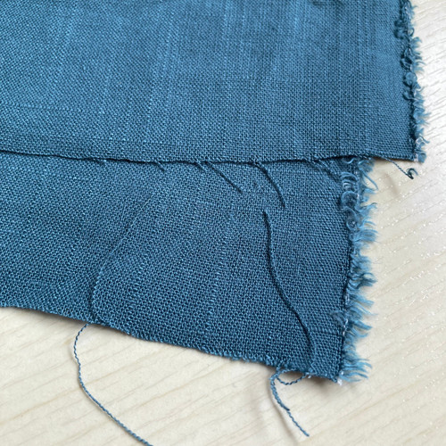 210gsm sea blue rayon linen, last 1m