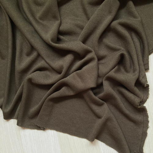 Bronze linen blend rib-look jersey 196gsm, by metre