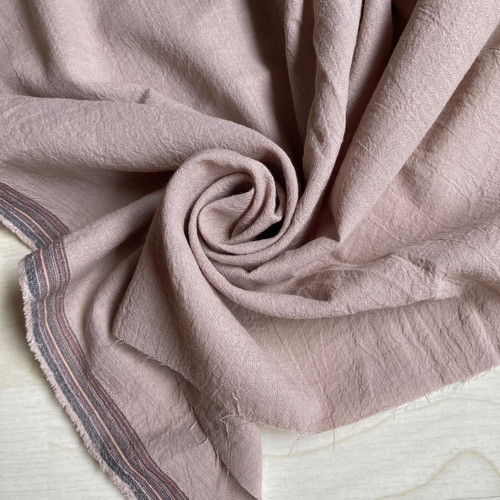 93gsm washed cotton linen voile brown, by metre
