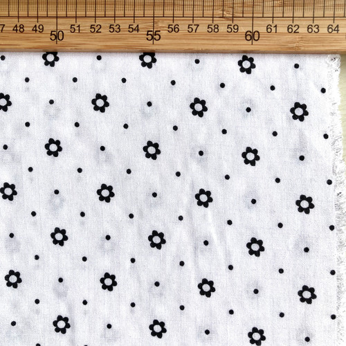 140gsm flower dot rayon linen, by metre