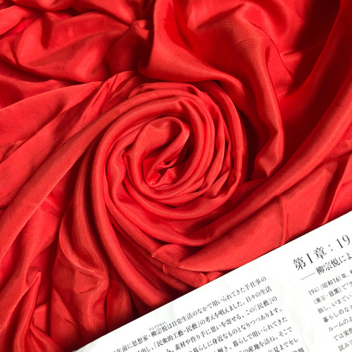 137gsm lyocell matte satin vermilion, by metre