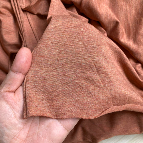 Modal stretch jersey dusty orange melange 167gsm, by metre