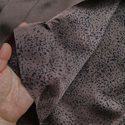 PREVIEW 159gsm spotted brown viscose satin, by metre