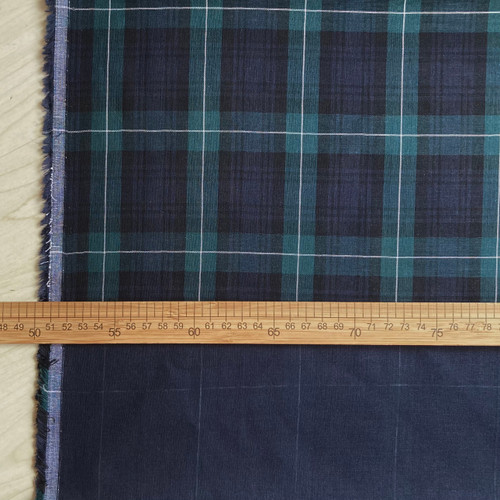 110gsm pine plaid double gauze, by metre