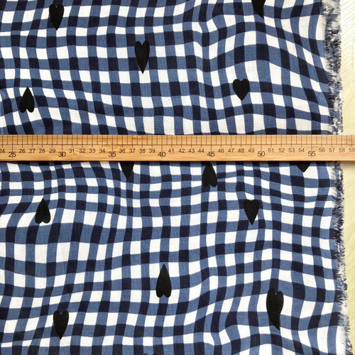 120gsm wavy hearts double gauze, by metre