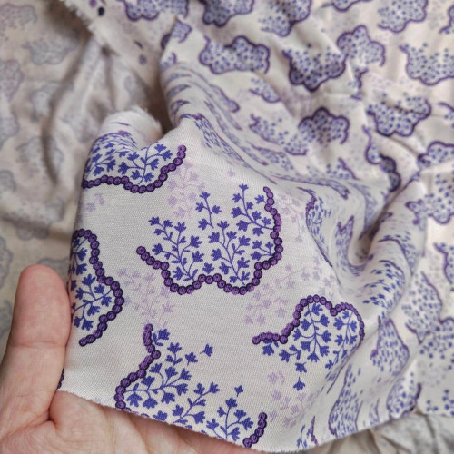 Purple botanical cotton modal jersey 149gsm, by metre