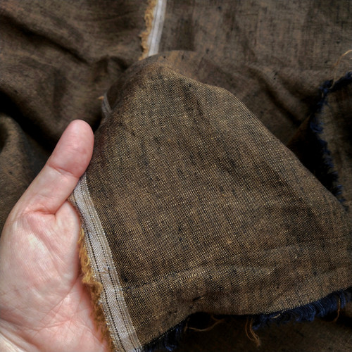 154gsm old gold two-tone linen, by metre