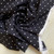 138gsm black polka dot rayon shirting, by metre