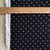 138gsm black polka dot rayon shirting, by metre