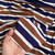 Rayon linen stretch jersey navy brown stripe 203gsm, by metre