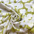 145gsm chartreuse floral rayon linen challis, by metre