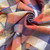 77gsm orange blue crinkled cotton ramie, by metre