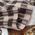 PREVIEW 165gsm brown checks crepe-weave cotton blend, by metre