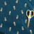 127gsm teal pineapple cotton, by piece