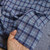 Plaid brushed cotton interlock blues 167gsm, by metre