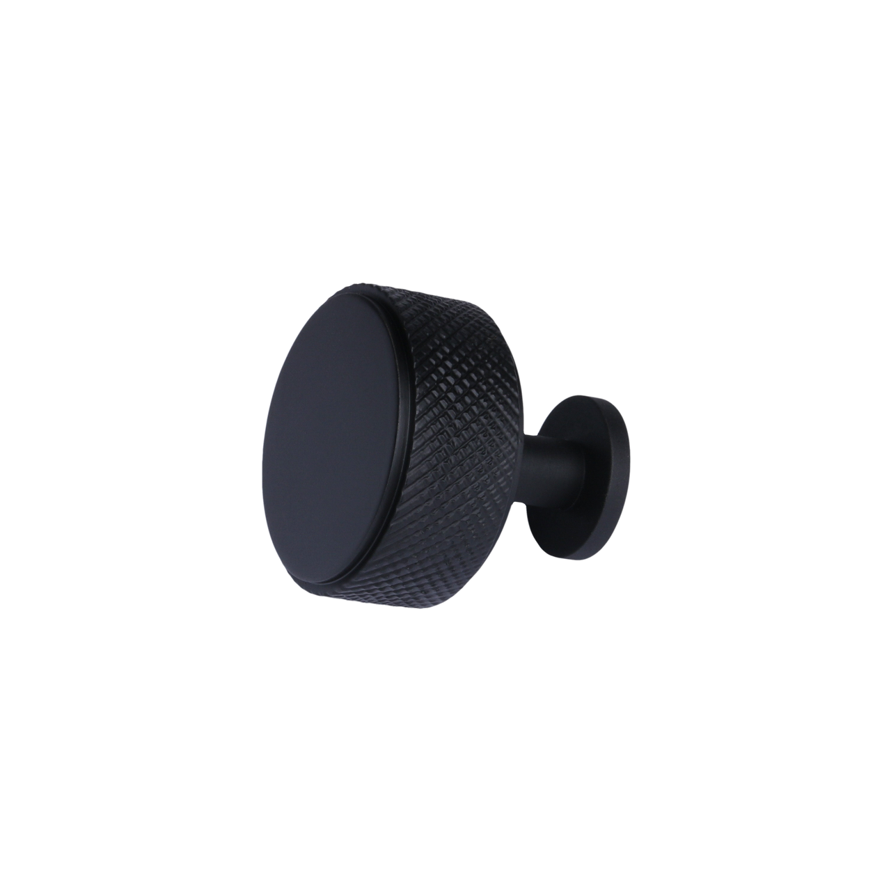 Knurled Knob With Stem Matt Black Stiley Living