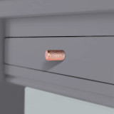 Knurled Cylinder Knob - Polished Copper