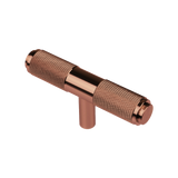 Cabinet Handle Knurled (100mm X 20mm) - Polished Copper