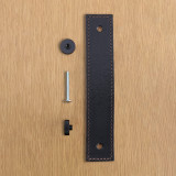 Black Leather Handle With Knurling Fixing - Matt Black