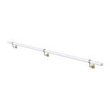White Stair Handrail Kit 2.4m X 40mm with Brass Handrail Brackets