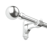 1250mm To 2160mm Brushed Stainless Extendable Klickfit Curtain Pole Kit Orb