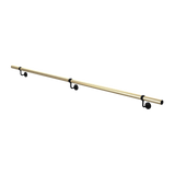 Brass Stair Handrail Kit 2.4M X 40mm with Brass-Matt Black Handrail Brackets