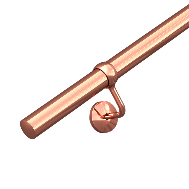 Polished Copper Stair Handrail Kit 3.6M X 40mm