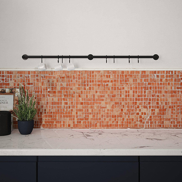 Utensil Rail Matt Black Kitchen Rail 600mm