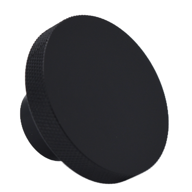 Matt Black Large Knurled Cabinet & Drawer Knob with Stem