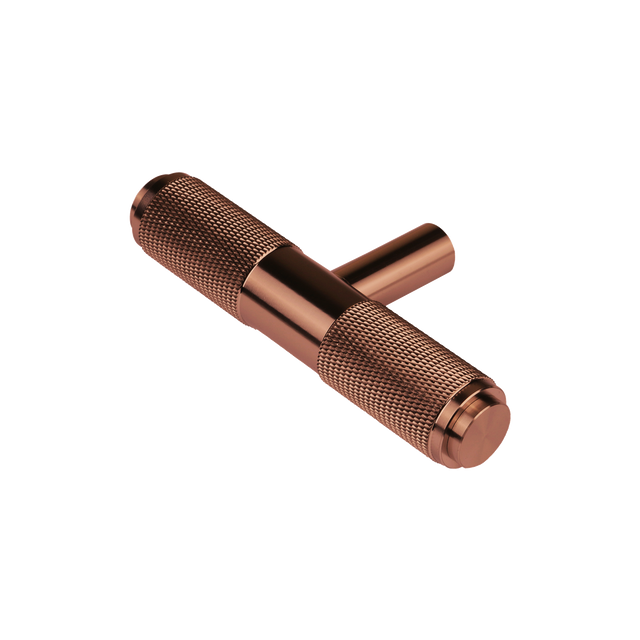 Cabinet Handle Knurled (100mm X 20mm) - Polished Copper