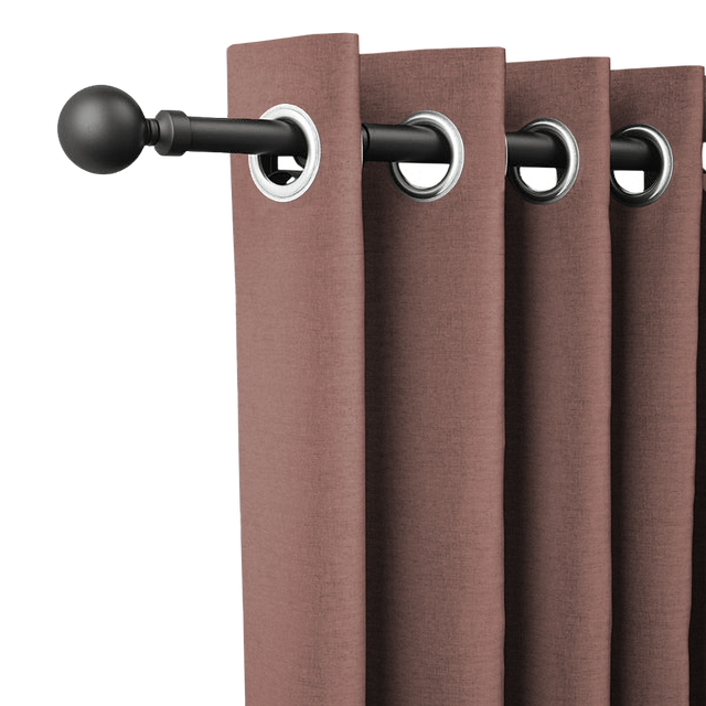 710mm To 1200mm Matt Black Extendable Klickfit Curtain Pole Kit Orb