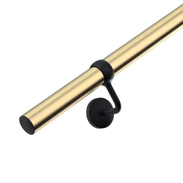 Handrail Kit 3.6m x 40mm Brass & Matt Black Bracket                                                             