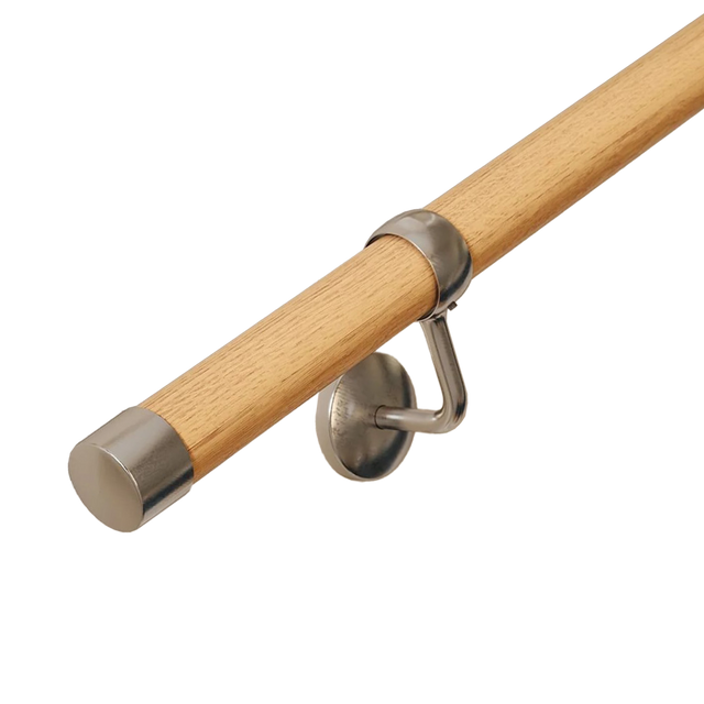 Wood Handrail Kit 2.4m x 40mm Pine & Stainless Steel Bracket