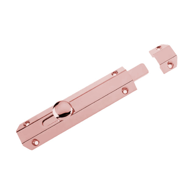 Surface Bolt, 150 x 35mm, Polished Copper