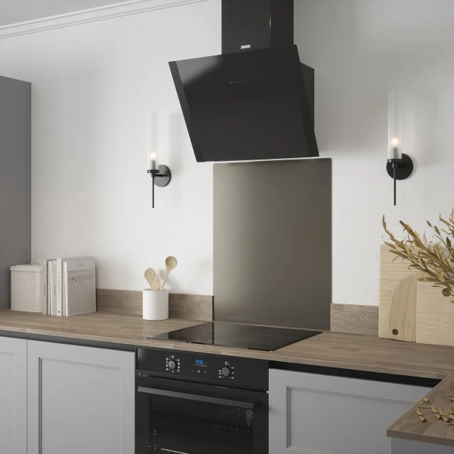 Matt Gun Metal Kitchen Splashback - Self Adhesive 600 x 750mm